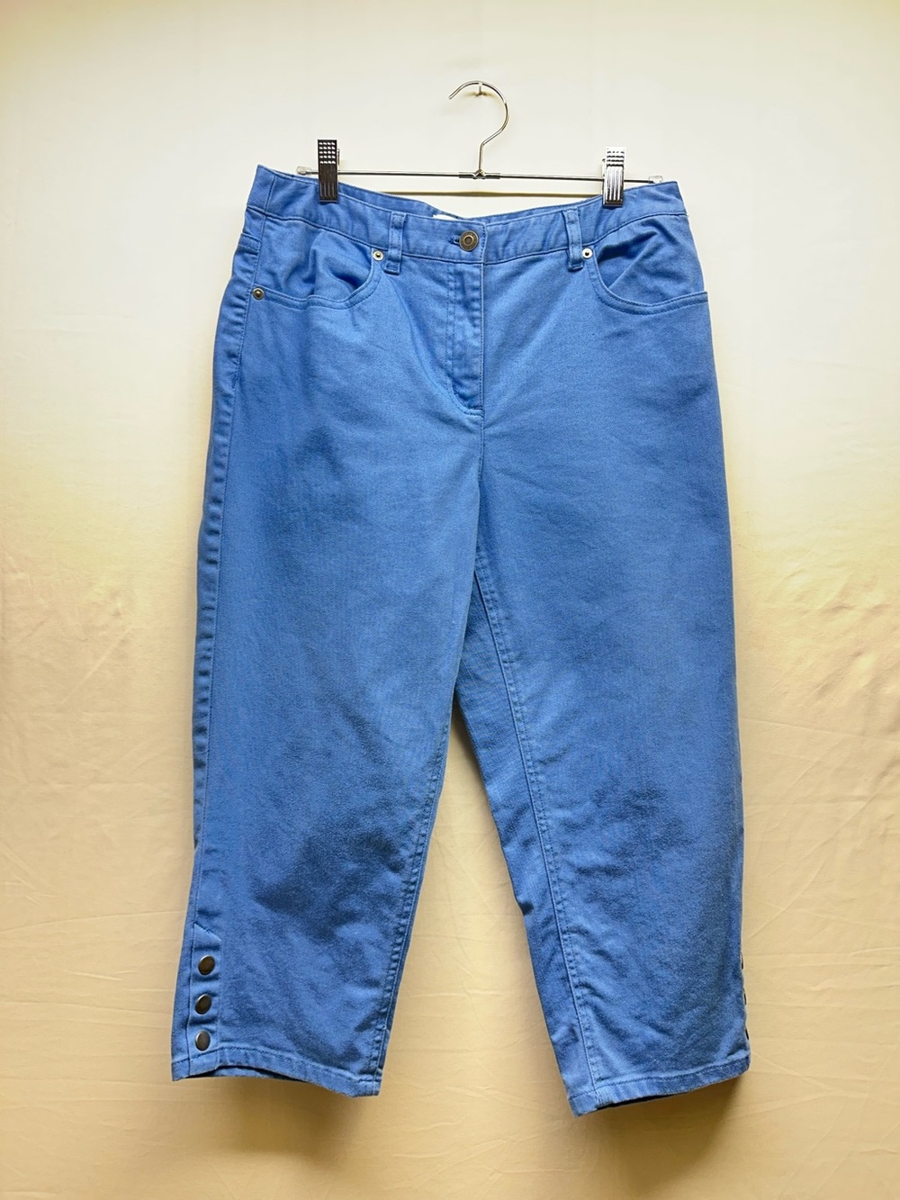 Talbots Blue Cropped Button-Hem Pants